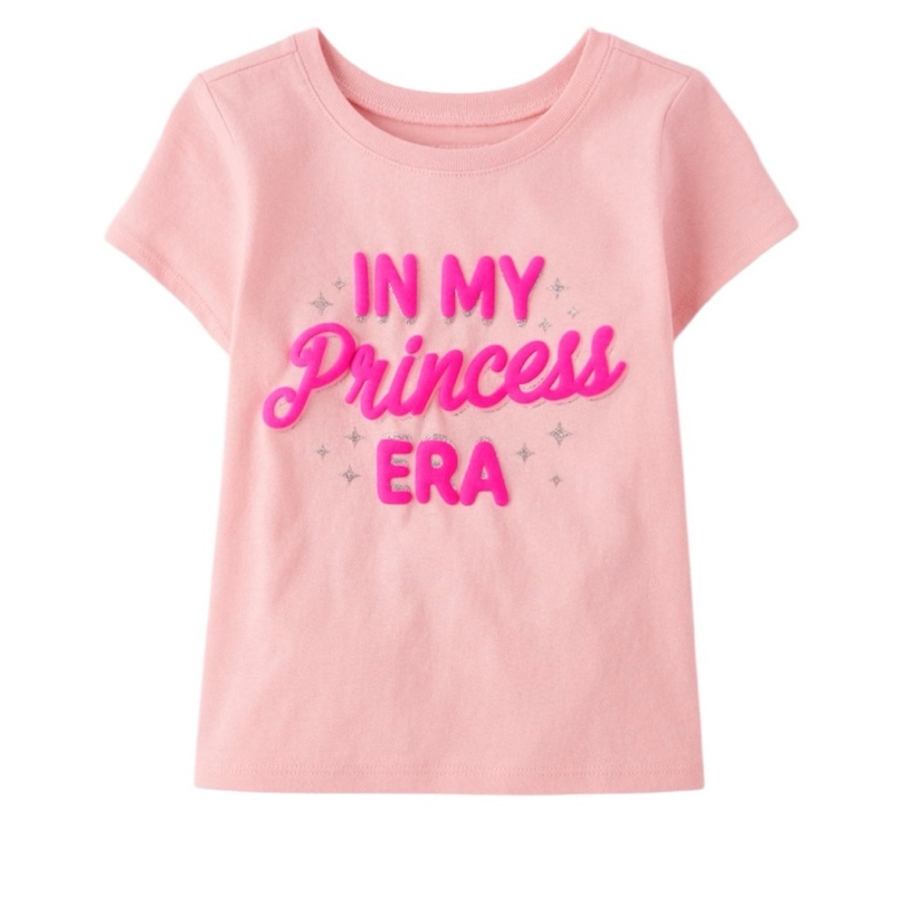Girls Pink 'In My Princess Era' Graphic Tee trendy short sleeve top Size 4T